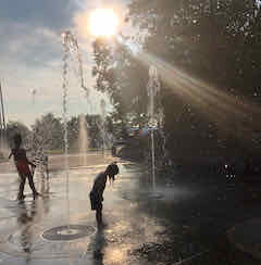 kids playing in water